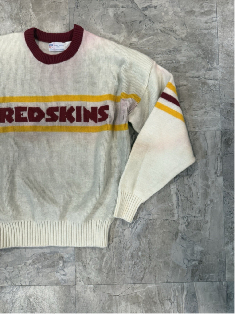 REDSKINS NFL Vintage 1980s Cliff Engle Sweater Size XL Wool Blend Washington